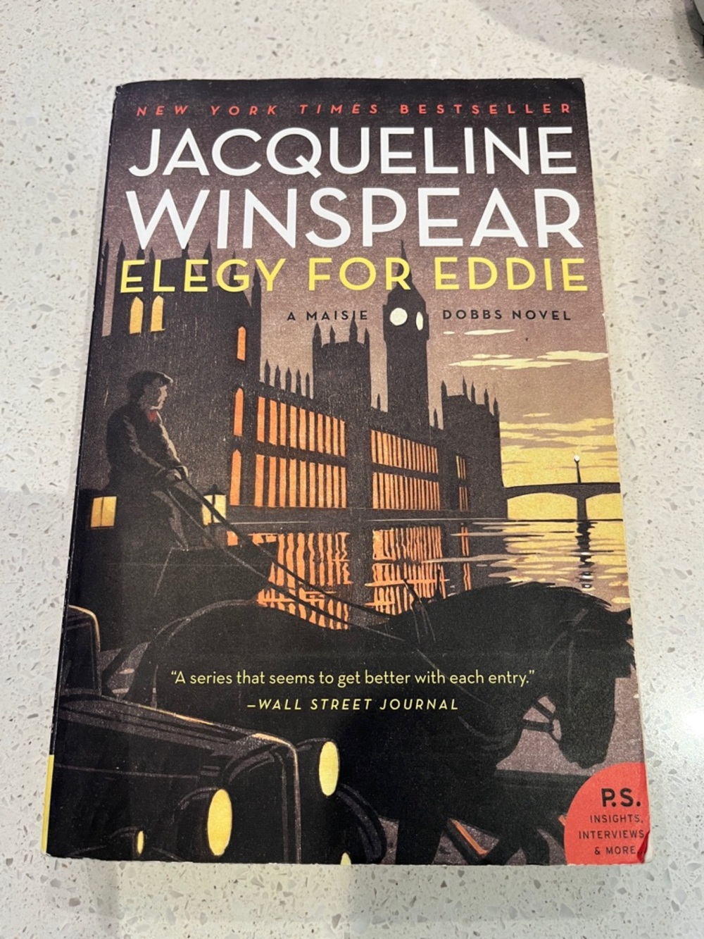 Jacqueline Winspear "Elegy for Eddie" Paperback Book - Yellow & Black Cover
